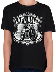 printfashion Café Racer futam - Gyerek póló - Fekete (39561)