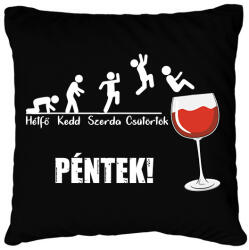 printfashion Vicces boros hét - Párnahuzat, Díszpárnahuzat - Fekete (7539945)