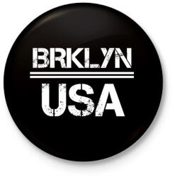 printfashion Usa brooklyn - Kitűző, hűtőmágnes - Fekete (4380273)