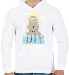 printfashion Relax Alpaca - Férfi kapucnis pulóver - Fehér (5330964)