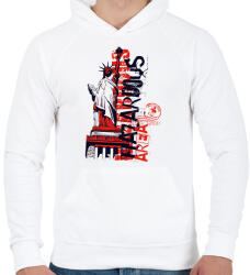 printfashion Szabadság-szobor - Férfi kapucnis pulóver - Fehér (4642744)