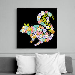 printfashion Mókus virág - Vászonkép - Fekete (6648364)