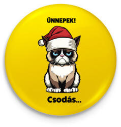 printfashion Csodás grumpy cat - Kitűző, hűtőmágnes - Sárga (14871147)
