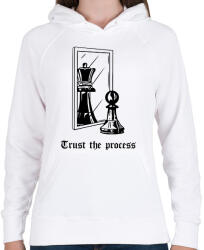 printfashion Trust the process - Női kapucnis pulóver - Fehér (15882644)