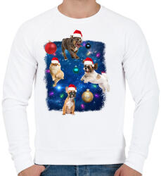 printfashion Karácsonyi kutyák - Férfi pulóver - Fehér (14674458)