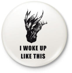 printfashion WAKE UP DRAGON - Kitűző, hűtőmágnes - Fehér (3081439)