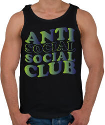 printfashion Anti social social club - zöld - Férfi atléta - Fekete (7032702)