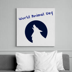 printfashion world animal day - Vászonkép - Fehér (6624516)