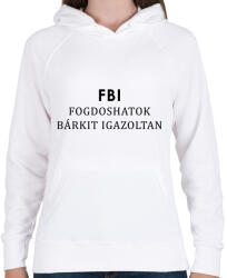printfashion FBI - Női kapucnis pulóver - Fehér (5195193)