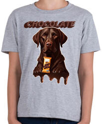 printfashion Csoki labrador - Gyerek póló - Sport szürke (15330920)