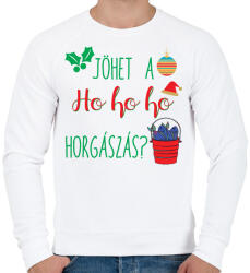 printfashion Jöhet a ho ho horgászás - Férfi pulóver - Fehér (10961092)