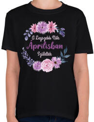 printfashion A legszebb nők áprilisban születtek - Gyerek póló - Fekete (2881039)
