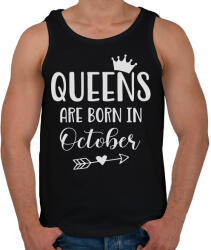 printfashion QUEENS are born in October - Férfi atléta - Fekete (5499743)