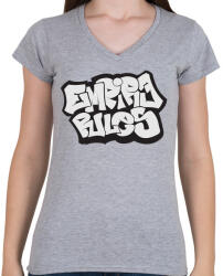 printfashion Empire Rules - Női V-nyakú póló - Sport szürke (855146)