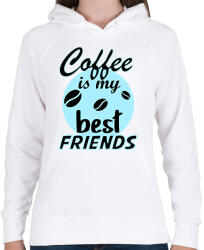 printfashion coffee friends - Női kapucnis pulóver - Fehér (6155321)