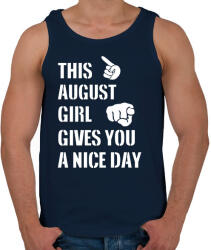 printfashion Ez a augusztusi csaj szép napot kíván neked - Férfi atléta - Sötétkék (1406887)