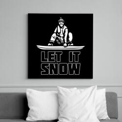printfashion SNOWBOARD LET IT SNOW - Vászonkép - Fekete (10781322)