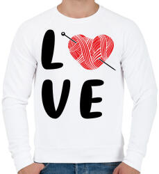 printfashion LOVE - Kötés, horgolás - Férfi pulóver - Fehér (6980084)