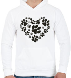 printfashion mancs szív fekete - Férfi kapucnis pulóver - Fehér (5356668)