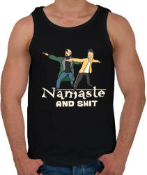 printfashion namastee and shit - Férfi atléta - Fekete (2129356)