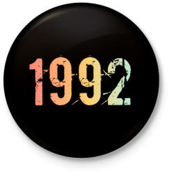 printfashion 1992 - Kitűző, hűtőmágnes - Fekete (11832313)