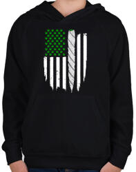 printfashion Füves zászló - Gyerek kapucnis pulóver - Fekete (1062340)