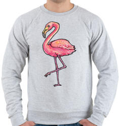 printfashion Flamingó vízfesték - Férfi pulóver - Sport szürke (1495559)