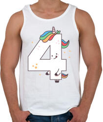 printfashion 4 éves unikornis - Férfi atléta - Fehér (11803268)
