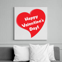 printfashion Happy Valentine's Day - Vászonkép - Fehér (12069458)