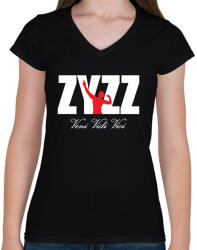 printfashion Zyzz - Veni Vidi Vici 2 - Fehér - Női V-nyakú póló - Fekete (1581484)