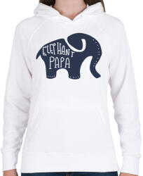 printfashion Papa elefánt - Női kapucnis pulóver - Fehér (1224790)