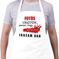 printfashion Fotós vagyok. . . - Kötény - Fehér (16287290)