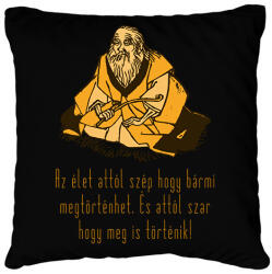 printfashion Az élet azért szép - Párnahuzat, Díszpárnahuzat - Fekete (16186977)
