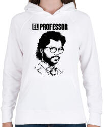 printfashion A nagy pénzrablás - EL PROFESSOR - Női kapucnis pulóver - Fehér (5344479)