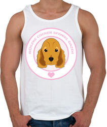 printfashion Büszke gazdi: Cocker spániel - Férfi atléta - Fehér (1938549)