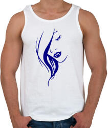 printfashion Női arc - kék - Férfi atléta - Fehér (11995567)