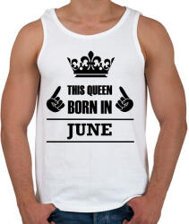 printfashion Ez a királynő júniusban született - Férfi atléta - Fehér (1427613)