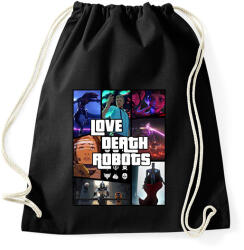 printfashion Love Death & Robots - Sportzsák, Tornazsák - Fekete (7161611)