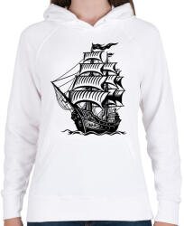 printfashion hajó - Női kapucnis pulóver - Fehér (16154149)