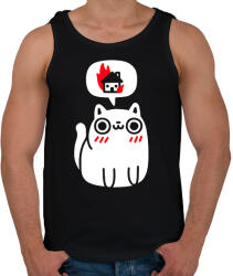 printfashion Halloween macska - Férfi atléta - Fekete (1830849)