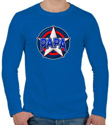 printfashion PAPA - Férfi hosszú ujjú póló - Királykék (10988596)