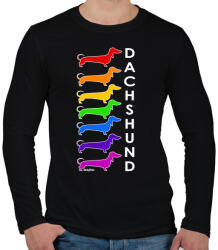 printfashion Rainbow dachshund - Férfi hosszú ujjú póló - Fekete (13416344)