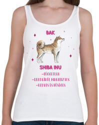 printfashion Bak - Shiba inu - Női atléta - Fehér (13349116)