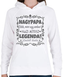 printfashion Nagypapa legenda - Női kapucnis pulóver - Fehér (1240675)