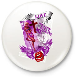 printfashion LOVE - Kitűző, hűtőmágnes - Fehér (3075236)