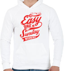 printfashion Vasárnap reggel - Férfi kapucnis pulóver - Fehér (50880)