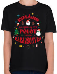 printfashion Infláció és karácsony - Gyerek póló - Fekete (14852300)