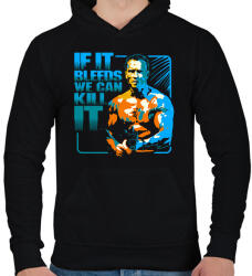 printfashion Predator - Ha vérzik, akkor elpusztítható - Férfi kapucnis pulóver - Fekete (7692609)