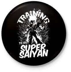 printfashion Training to go super saiyan - Kitűző, hűtőmágnes - Fekete (3092724)