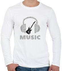 printfashion Zene - Férfi hosszú ujjú póló - Fehér (14997312)